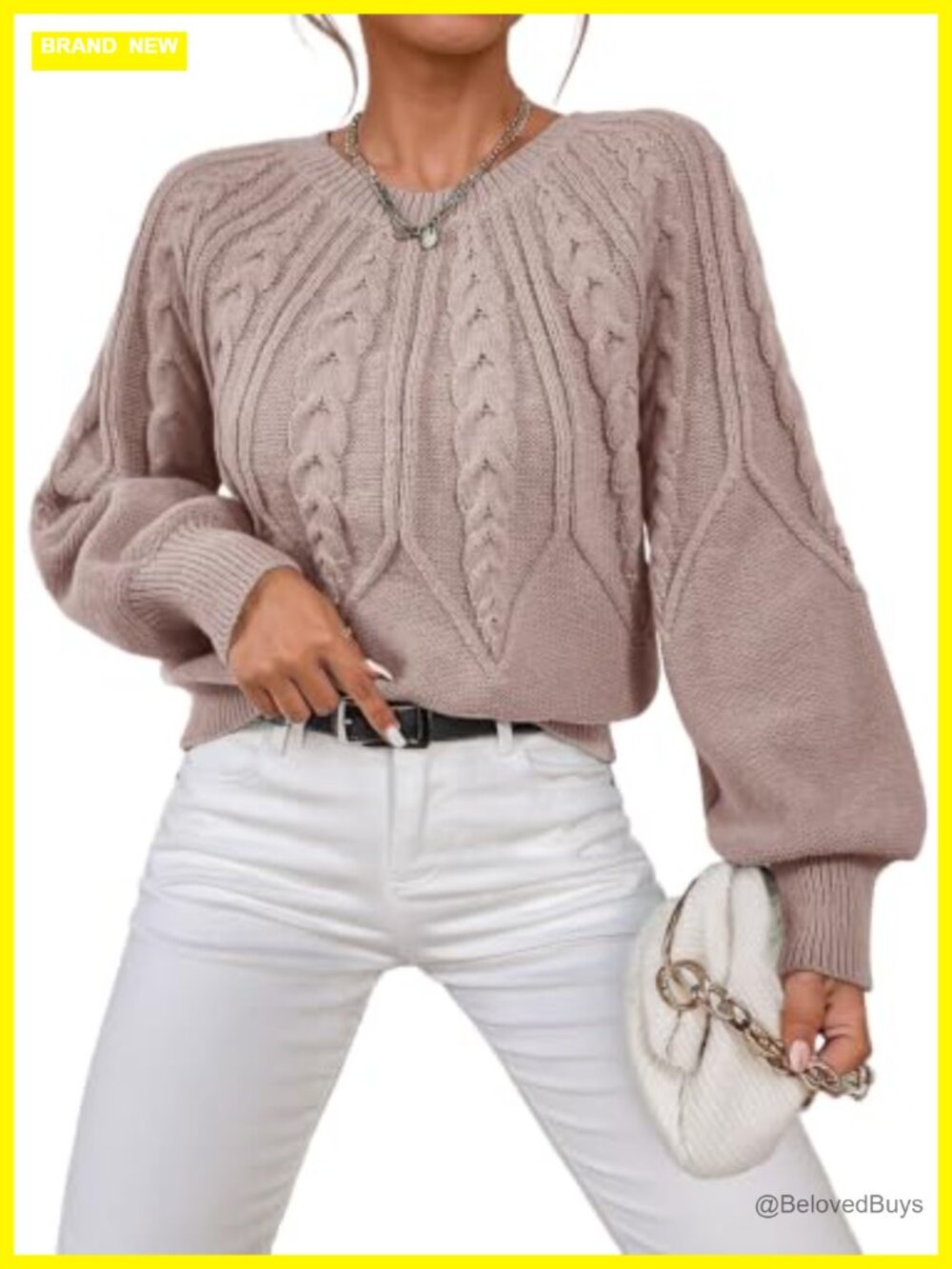 Cable Knit Chunky Long Sleeve Pullover Sweater